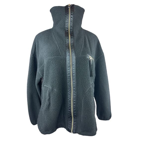 Varley Donley Fleece Jacket Black Oversized Full Zip High Neck Womens Size Large - Picture 16 of 16